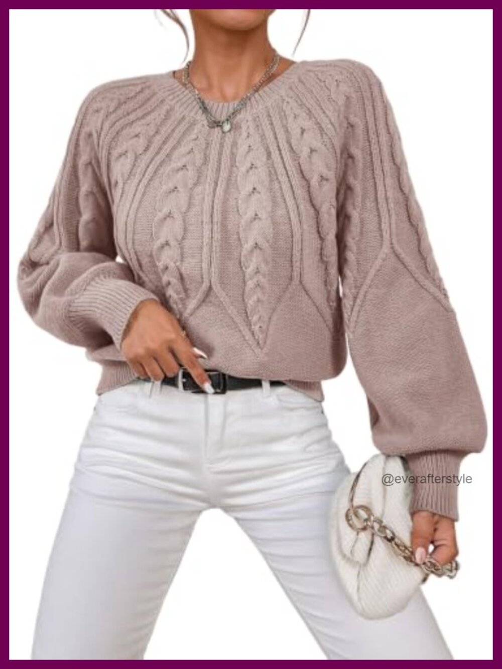 Dokotoo Womens Cable Knit Chunky Pullover Sweater Long Sleeve
